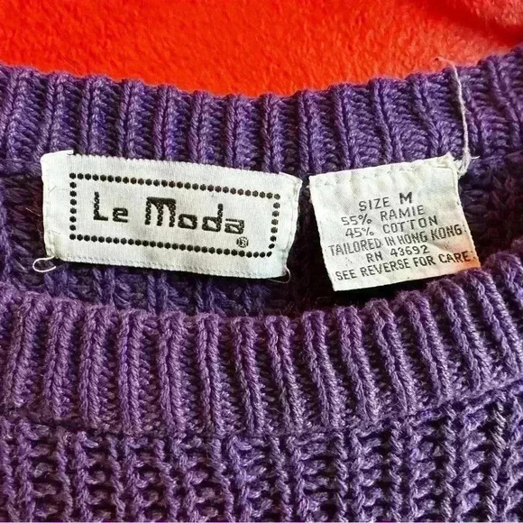 Vintage 90's thick knit pullover bright stripe sweater size Medium - Picture 7 of 7